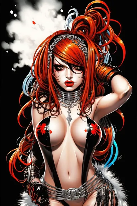 Full body  portrait of a female  character in CCDHT artstyle by Brian M. Viveros