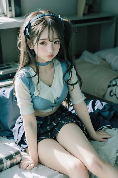 <lora:chilloutmixss_xss10:0.66>,(pureerosface_v1:0.66),<lora:Alice Tendou:0.66>,best quality, ultra high res, (photorealistic:1.4), 1girl,nice detailed eyes, heavy eye makeup, slim waist, blush, Kpop idol,(aegyo sal:1.0), detailed eye makeup, puffy eyes, solo, perfect anatomy, (busty), (cleavage),(slender),(black hair:1), (looking at viewer),sitting, crossed legs, chair,(original_alice),(light blue tie),(marine blue eyes),(zhuo),(alice_halo:0.7),(blue halo),(smile),(happy),(pigtails),(long hair), (long bangs),(Blue Archive),(Black hair bands),(long coat),(school uniform),(white long-sleeved shirt),(pleated skirt),(navy blue skirt),(barefoot),nsfw,depth of field,detail face, shiny skin, nice detailed eyes, heavy eye makeup, slim waist, blush, detailed eye makeup, solo, perfect anatomy,