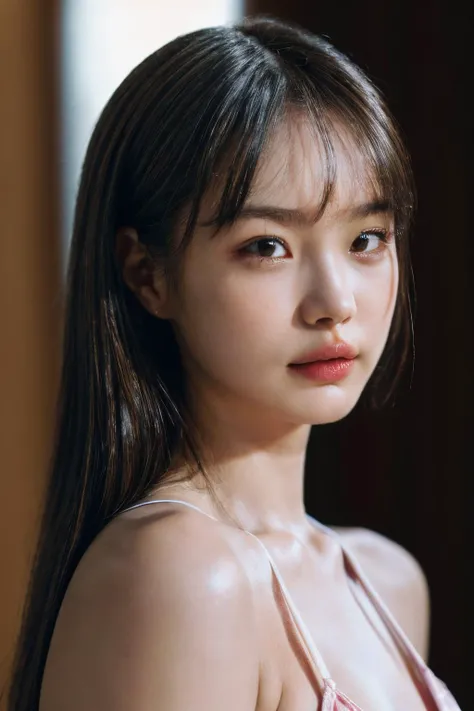 (masterpiece, best quality, beautiful quality, photorealistic, detailed lighting, extremely detailed skin, extremely detailed hair, shadows, 8k, a picture of a woman, forehead, upper body, 1girl, fcPortrait:1.2), <lora:add_detail:1>, <lora:ichikajp-15:1>, Ichikajp
