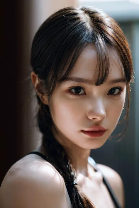 (masterpiece, best quality, beautiful quality, photorealistic, detailed lighting, extremely detailed skin, extremely detailed hair, shadows, 8k, a picture of a woman, forehead, upper body, 1girl, fcPortrait:1.2), <lora:add_detail:1>, <lora:ichikajp-15:1>, Ichikajp