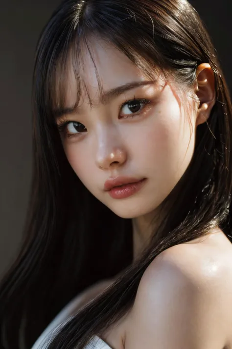 (masterpiece, best quality, beautiful quality, photorealistic, detailed lighting, extremely detailed skin, extremely detailed hair, shadows, 8k, a picture of a woman, forehead, upper body, 1girl, fcPortrait:1.2), <lora:add_detail:1>, <lora:ichikajp-15:1>, Ichikajp