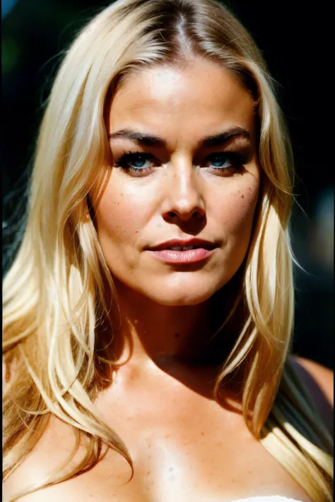 face shot of carmene2 , (serious look), (blonde medium length hair), (hand on chin), Photorealistic, Hyperrealistic, Hyperdetailed, analog style, hip cocked, demure, detailed skin, matte skin, soft lighting, subsurface scattering, realistic, heavy shadow, masterpiece, best quality, ultra realistic, 8k, golden ratio, Intricate, High Detail, film photography, soft focus, detailed skin texture, (blush:0.5), (goosebumps:0.5), subsurface scattering