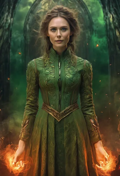 highly detailed fantasy head and shoulder portrait of (ohwx woman),<lora:olsen_lora_sdxl_v1:1>,powerful witch,levitating above the ground,emitting a semitransparent red energy from whole body,wearing a green and brown dress,both hands conjuring fire pointed towards viewer,looking at viewer,hyperdetailed photography,4k textures,symmetrical face,evil smile,detailed skin,perfect skin,perfect eyes,perfect teeth,super high resolution photo,8k resolution,