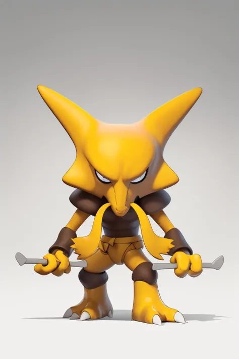 figma, 8k, RAW photo, best quality, masterpiece, realistic, photo-realistic,
masterpiece, best_quality,
(simple background, white background:1.3),
solo, full body, no humans,
hudi, pokemon \(creature\),