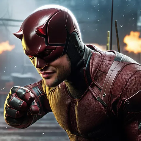 Daredevil1024, a man, fighting pose , detailed eyes, photography, highly detailed, sharp focus, trending on artstation, studio photo, intricate details, highly detailed, by greg rutkowski <lora:Daredevil1024:0.8>