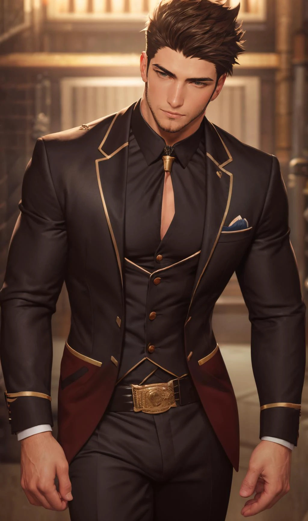 handsome guy, <lora:Penguin_Frontier_Style:0.6> penguin frontier