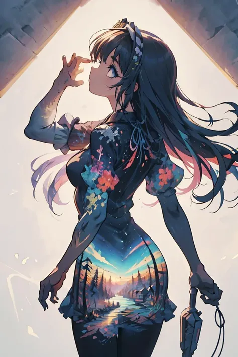 (masterpiece, best quality), 1girl, <lora:silhouette:0.8> silhouette