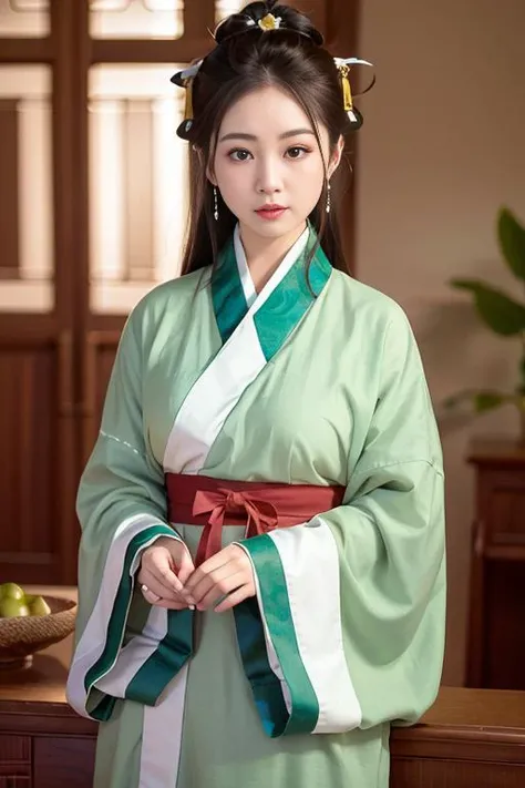 (8k, best quality, masterpiece), (realistic, photo-realistic),1girl, cute, dating,(smile), (closed mouth) small breasts, beautiful detailed eyes,wet, rain, (Han Dynasty, Han clothing) <lora:hanfu_v21FocusClothes:0.65>