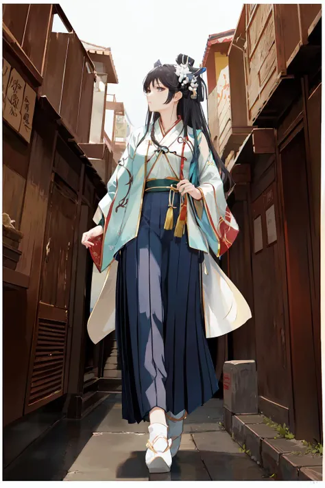 best quality, masterpiece,highly detailed,anime,1girl,hanfu,songstyle,song hanfu,song style outfits,perfect face,walking,simple background,looking at viewer,