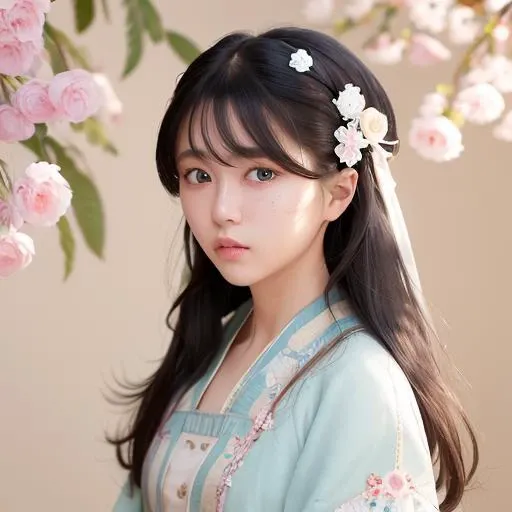 (Highest picture quality), (Master's work), (ultra-detailed), (Detailed eye description:1.2), masterpiece,best quality,absurdres,extremely delicate and beautiful,beautiful detailed eyes and face, 1girl,fullbody,small breast, NSFW,long_hair, looking_at_viewer, solo,(masterpiece:1.4),(best quality:1.4), <lora:hanfu_v29:0.8>,hanfu