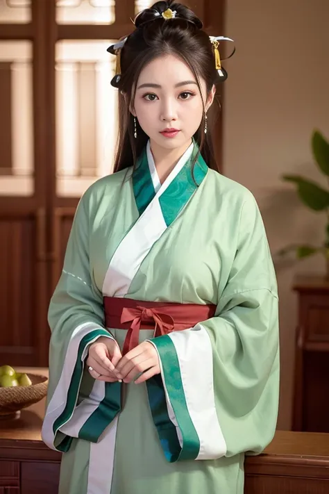 (8k, best quality, masterpiece), (realistic, photo-realistic),1girl, cute, dating,(smile), (closed mouth) small breasts, beautiful detailed eyes,wet, rain, (Han Dynasty, Han clothing) <lora:hanfu_v21FocusClothes:0.65>