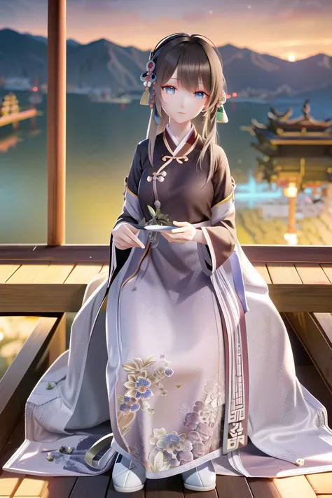(masterpiece, best quality, extremely detailed CG, beautiful detailed eyes, ultra-detailed, intricate details:1.2), 8k wallpaper, elaborate features, (1girl, solo:1.4), <lora:YOYOLUMIMihoyo_10:0.8>, <lora:hanfu_v28:0.5>, (full body:1.5), shy, blush, sitting, untied hair, hair ornament, medium breasts, (mingstyle, ming clothing, hanfu:1.4), outdoors, (Chinese style garden:1.4), Night, autumn, snow, ultra-detalied face, ultra-detailed background,