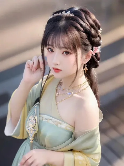[:(highly detail face: 1.2):0.1], (8k, RAW photo, best quality, masterpiece:1.2), (realistic, photo-realistic:1.37), (((back))),((upper body)),best quality, HDR, cinematic lighting, natural lighting,best quality, masterpiece, highres, 1girl,china dress,hair ornament,necklace, jewelry,Beautiful face,upon_body, tyndall effect,photorealistic, dark studio, rim lighting, two tone lighting,8k uhd, dslr, soft lighting, high quality, volumetric lighting,Photograph, high resolution, 4k, 8k, Bokeh,((hanfu)),<lora:hanfu_v28:0.8>,<lora:hongkongdolllikeness_v15:0.2> ,<lora:liuyifei_10:0.2>,<lora:cuteGirlMix4_v10:0.2>