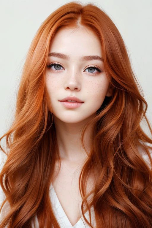 (((ginger hair))):1.2, 1girl inspired by vampire legend, long hair, blue eyes, beautiful, gorgeous, pale hair, detailed background, RAW photo, subject, 8k, soft lighting, high quality, film grain, Fujifilm ,best quality, masterpiece, ultra-detailed, Photorealism, realistic, A beautiful portrait of a cute girl's face, perfect facial ratios, perfect facial features, chubby full cheeks, blush on cheeks, red flush on cheeks, all attention given to the face, emphasizes on the cute cheeks, Soft and smooth skin texture, shiny skin, flawless complexion, shiny green eyes, eyelashes, natural eyebrows, rosy lips, cute small nose, cute face shape, warm and inviting smile, natural lighting, gentle shadows, detailed hair strands, black silky hair, hair on the sides framing the face, glossy highlights on the hair, rich and vibrant colors, vibrant and warm background, complementary colors to enhance the girl's features, captivating expression, engaging eyes, intricate details on eyelids and lashes, flawless complexion,mild freckles Life-like textures, minute details, every aspect of the face made clear and visible, picture fills the canvas, (shiny skin),