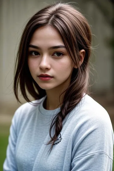 ultra realistic 8k cg, picture-perfect face, flawless, clean, masterpiece, professional artwork, famous artwork, perfect face, beautiful face, beautiful eyes,(sidelight:1.3),(volumetric lighting:1.2),(strong lighting:1.4),(Volumetric Lighting:1.3),,(rembrandt lighting:1.5),,1girl, upper body, outdoors,looking at viewer, facing viewer,light smile, eyebrows, shirt, black coat, blue sky, (realistic), bangs,red hair, side braid, makima \(chainsaw man\), gold eyes,shadow