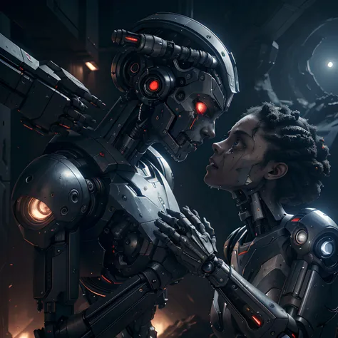 <lora:epi_noiseoffset2:0.999> <lora:V1.1-17SciencefictioncityonMars:0.333>
night, dark space, spaceship, dark lighting, war between two cities on mars, moonlight reflection, landscape
portrait, 2girl, cyborg and woman, (a cyborg woman touches a woman face with his hands:1.333), a cyborg has black tears from his eyes, a man with a wreath of flowers on his head, biomechanical, dark studio, sci-fi_max
4k, quixel megascans render, sintane render, hdr, best quality, masterpiece, photo-realistic, perfect detail, cinematic lighting, sci-fi