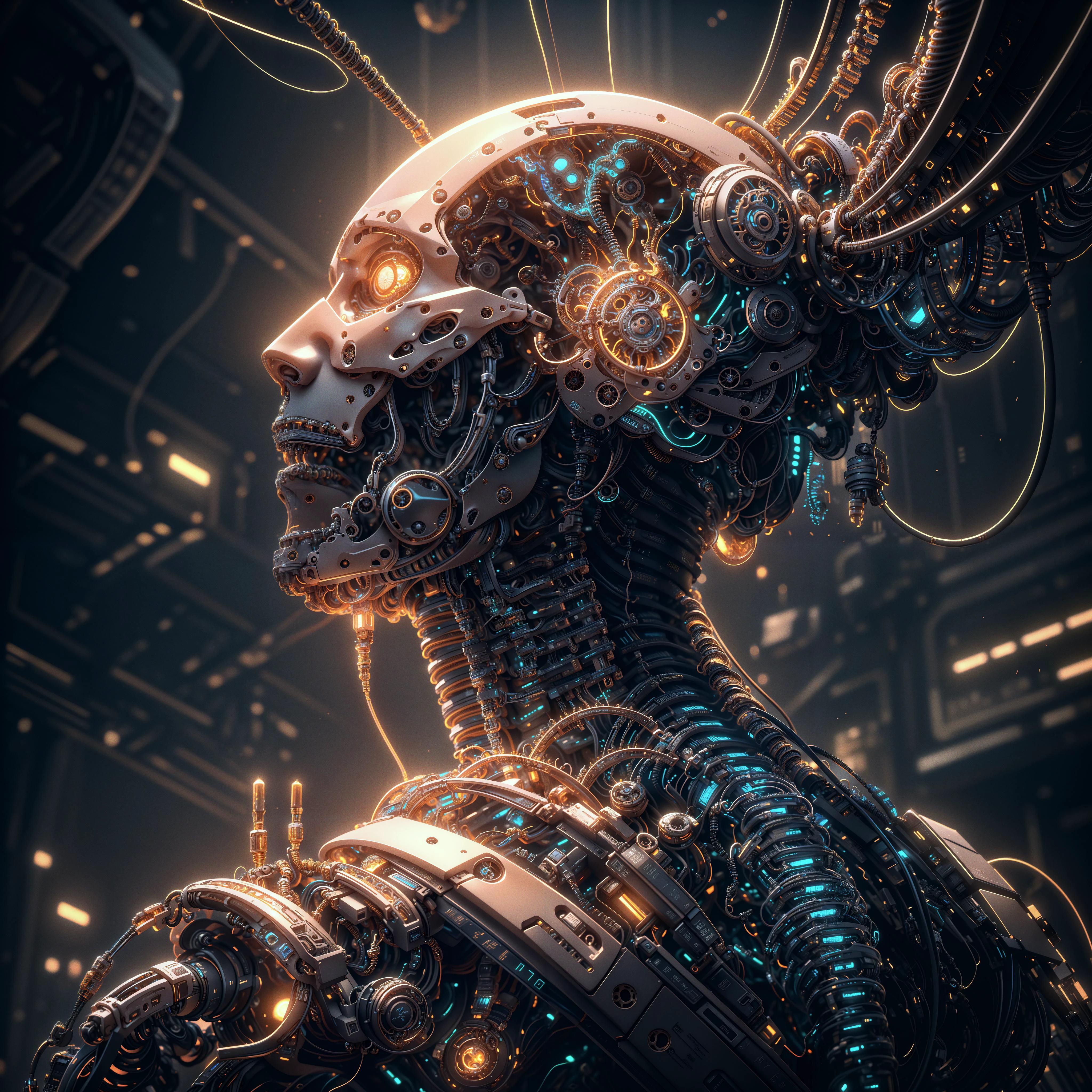 (masterpiece:1.10),(best quality:1.33),(ultra-detailed:1.21),(highly detailed CG illustration:1.10),(an extremely delicate and beautiful:1.21),(from below:1.21),cinematic light,(1mechanical:1.21),solo,full body, male, man, (machine made joints:1.2),(machanical limbs:1.21),(blood vessels connected to tubes:1.10),(mechanical vertebra attaching to back:1.10),(mechanical cervial attaching to neck:1.21),(wires and cables attaching to neck:1.2),(wires and cables on head:1.2) (character focus:1.10),science fiction,extreme detailed,colorful,highest detailed,in the style of t3xtn,Topnotch Artstyle,in OliDisco style, bokeh,
Denoising strength: 0.5, ENSD: 31337, Ultimate SD upscale upscaler: 4x_NMKD, Ultimate SD upscale tile_width: 1024, Ultimate SD upscale tile_height: 1024, Ultimate SD upscale mask_blur: 16, Ultimate SD upscale padding: 64, ControlNet 0: "preprocessor: tile_resample, model: control_v11f1e_sd15_tile [a371b31b], weight: 1, starting/ending: (0, 1), resize mode: Crop and Resize, pixel perfect: False, control mode: ControlNet is more important, preprocessor params: (512, 2, 64)", AddNet Enabled: True, AddNet Module 1: LoRA, AddNet Model 1: Olidisco_V1.0(f82d0b38282c), AddNet Weight A 1: 0.35, AddNet Weight B 1: 0.35, AddNet Module 2: LoRA, AddNet Model 2: Abstractdisco(90f66cc6acb0), AddNet Weight A 2: 0.2, AddNet Weight B 2: 0.2, AddNet Module 3: LoRA, AddNet Model 3: Old-Electronics(75b758f6b54a), AddNet Weight A 3: 0.6, AddNet Weight B 3: 0.6, Version: v1.2.1