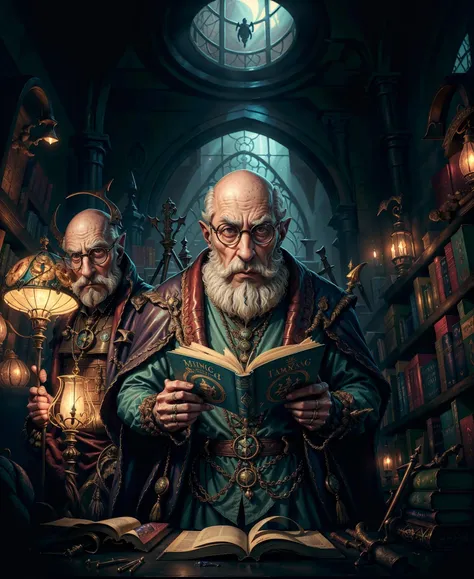 Man studying books in the night at the large mysterious and strange library filled with books and furniture and ancient and occult secrets, renaissance aesthetic, pastel colors aesthetic, intricate fashion clothing, highly detailed, surrealistic, digital painting, concept art, sharp focus, illustration, dreamlike, in the style of SM, <lyco:SuperMarioMovie:0.3>