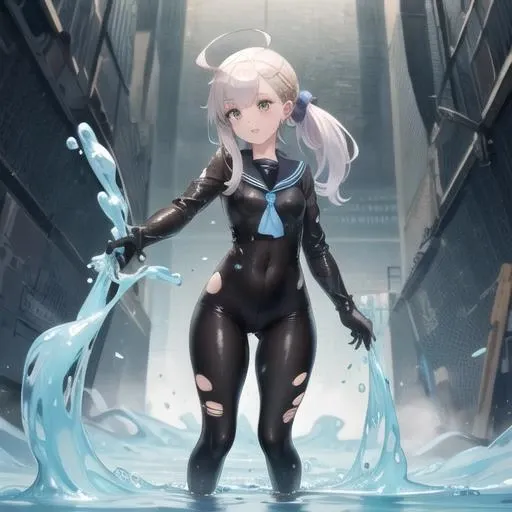 (masterpiece, best quality),1girl, school uniform, <lora:TakenOver:1> TOver, NOMASK, skin tight, bodysuit, slime (substance), torn clothes,
<lora:haru_v2:.8>