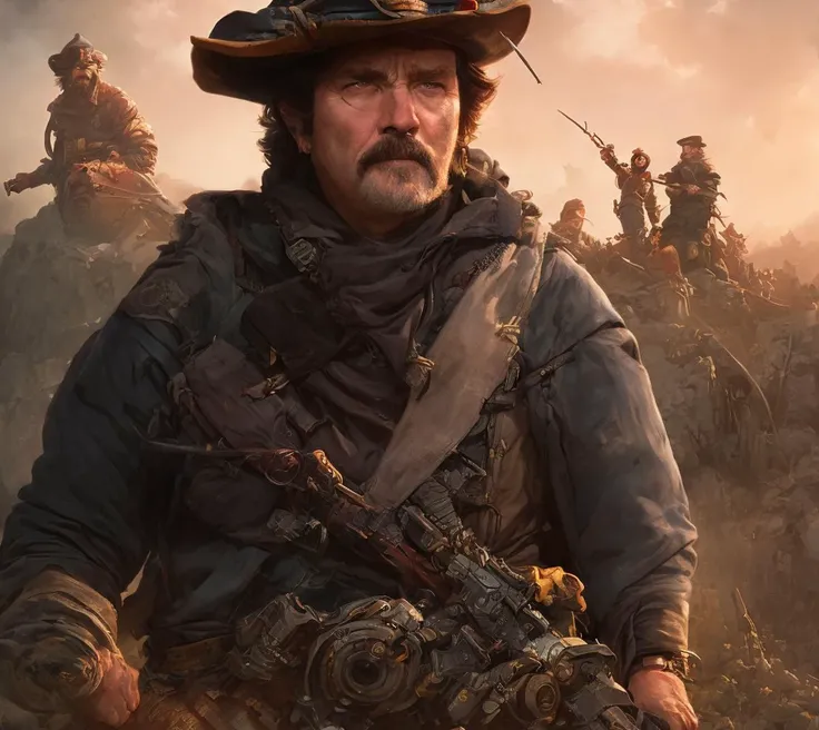 detailed colorful illustration, portrait of adventurous  [Santa Claus|Igor|Jerry McGuire|Jack Black], (highwayman robber:1.1), detailed face, (silver rays of light:1.1), (depth of field:1.1), masterpiece, art by cardstyle15
