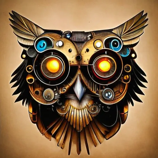 (steampunkai)++, owl, steampunk