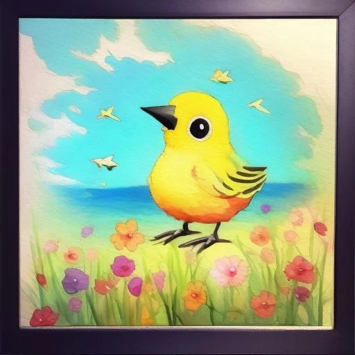 bird, sparrow <lora:bird:0.8>rainbow,fields,((wash painting)),((ink s...,