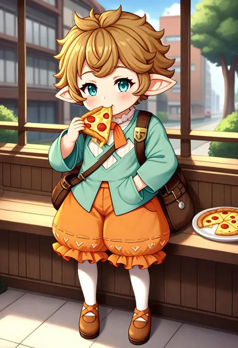 <lora:Hyper-SDXL-8steps-lora:1><lora:Fixhands_anime_bdsqlsz_V1:1>zPDXL2, score_9, score_8_up, score_7_up, source_anime, intricate details, perfect anatomy BREAK
1girl, solo, chibi, gbf-sierokarte, harvin, brown hair, short hair, green eyes, green shirt, long sleeves, orange puffy shorts, gbf-sierokarte outfit, white socks, brown shoes, bag, pocket watch,
pizza, eating pizza, restaurant,
outdoors, city, tokyo, japan,
<lora:GBF-sierokarte_XL(pony)v10:1>