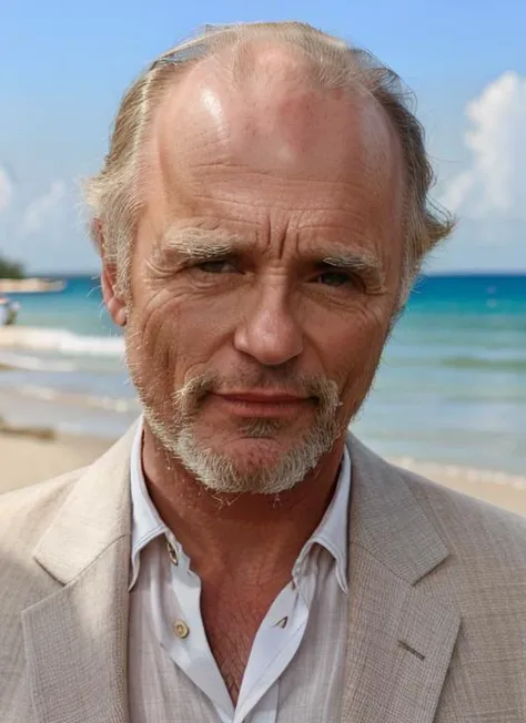 eh1, 1man, grey hair, beard, Miami Vice-Inspired Outfit: Pastel Suit, Linen Shirt, Loafers, Wayfarer Sunglasses, Gold Necklace, half body, XF IQ4, 150MP, 50mm, ISO 1000, 1/250s, natural light, Adobe Lightroom, photolab, Affinity Photo, PhotoDirector 365
<lora:EdHarris:1>