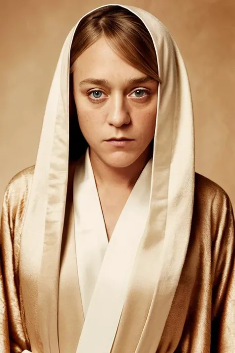 Masterpiece, best quality, promo photo of a ch103s3v wearing a ceremonial robe and scowling <set restore_faces>1</set>, (closeup:1.4), skin texture