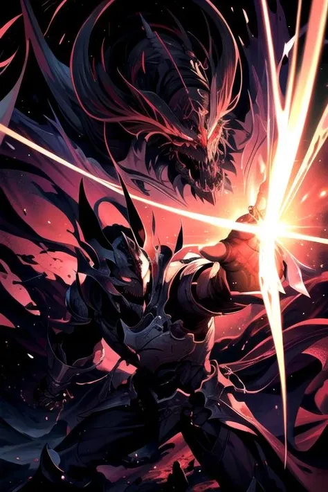 anime: obra de arte de estilo de una mujer sosteniendo una espada y un devilio, painted portrait of mordekaiser, full art, maddened skull knight black armor, shadow paladin, lol, night reaper!!!!, Dark soul concept, devil, epic fantasy card game art, devil souls, reaper time king, epic fantasy card game art, infinity sword concept art