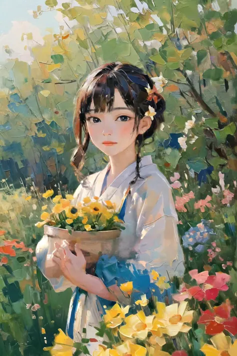 <lora:oil painting:1.4> (bichu, oil painting:1,2)