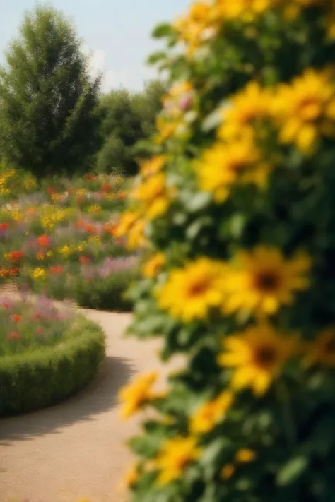 bichu, flower, high garden, sinner, landscape, close-up, silent, afternoon <lora:bichu-v0612:0.6>