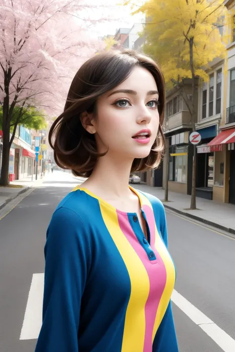 1girl, [ (cartoon art by Charles Schulz:1.1) | (Jonathan Wolstenholme:1.1) | (Nusch Éluard:0.8) ], flawless Watercolor Paint of an intricate background, dressed in a very 1950S Suburbia Psychedelic Roma Merino wool Henley shirt, Figurative Distorted broad-shouldered Art Nouveau (Sister:1.3) , she is Walking down a street, she is surrounded by Flowers, she is screaming, she has highborn hair, the Sister has a Vibrant Albanian Acid colors Mechanical Arms, Sophisticated Fantasy Makeup, Discouraged woods with Black oak, Snowing, deep focus, Maximalist, Frightening, Corporate Punk, soft lighting, Selective focus, Navy Blue and DayGlo pink neon hue, silhouette, Decoupage, sharp and in focus, photo-realistic face, High quality, lots of details