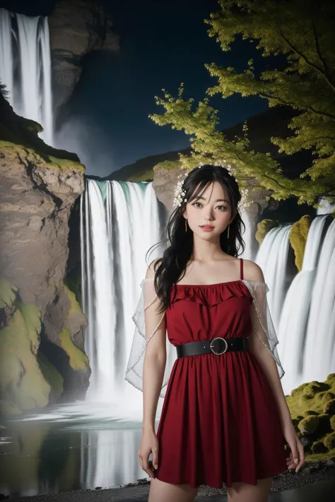 1girl, (by Garry Winogrand:1.1) , romanticism art, masterwork Digital painting, award winning, landscape of a Furry Scrumptious ([Saint Helena:Goðafoss Waterfall:3]:1.3) from inside of a Shed, dense blossoms with Yew, at Nighttime, Dynamic, Lustful, highly detailed, Ashcan School, Neon Light, 50mm, Cold Colors, glamourous and appealing, Cross Processing, award winning, Best quality