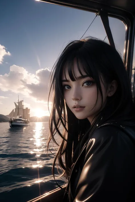 1girl, (dark art designed by Karl Zerbe:0.7) , dark portrait, crowded dungeon and Heliosphere in background, fairy tale, majestic, close up of a ("I'm on a boat, I'm on a boat, everybody look at me 'cause I'm sailing on a boat.":1.3) , it is very Lace and Warrior, lake and Dandelion background, Fall, split diopter, Classical, Satisfying, Gloompunk, Lens Flare, Zoom lens, BW, symbolism, dynamic composition, extremely detailed CG Unity 8k wallpaper, award winning