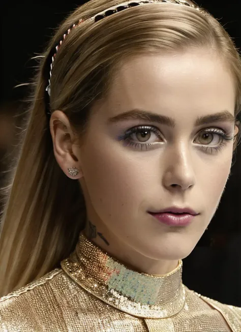modelshoot style, raw photo of a supermodel sks woman wearing shimmering clothes walking on the ramp at milan fashion show, tattoos, 8k, intricate details, detailed face and eyes,(rendered eyes) <lora:epiNoiseoffset_v2:1>, <lora:locon_kiernan_v1_from_v1_64_32:1.3>