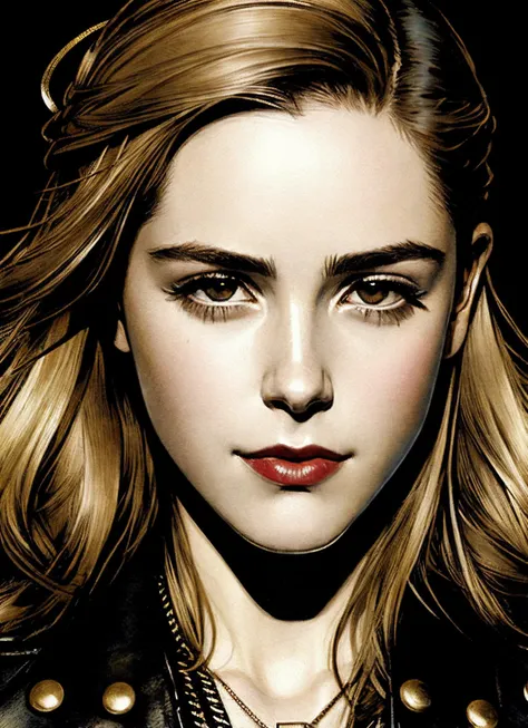 illustration of sks woman as thief in leather armor, smirk, beautiful detailed eyes, cinematic, drawn by Greg Rutkowski, Yoji Shinkawa:0.6, vibrant colors, <lora:locon_kiernan_v1_from_v1_64_32:1.3>
