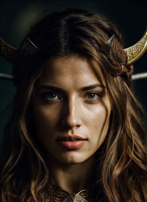A stunning intricate full color portrait of (sks woman:1) as (viking warrior), (barbarian),  epic character composition, by ilya kuvshinov, alessio albi, nina masic, sharp focus, natural lighting, subsurface scattering, f2, 35mm, film grain, <lora:locon_taniaraymonde_v1_from_v1_64_32:1>
