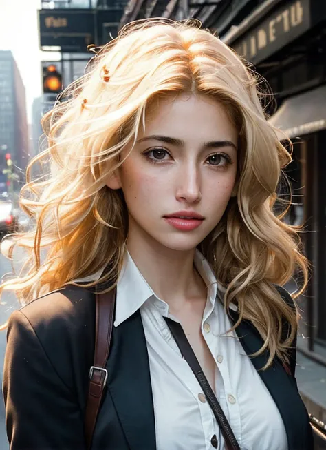 photo of sks woman, pale skin, working class in new york city, upper body, detailed skin, 20 megapixel, canon eos r3, detailed, detailed face, <lora:locon_taniaraymonde_v1_from_v1_64_32:1>