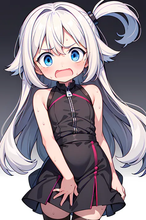 <lora:surprised_v200:1> surprised, <lora:wavymouth_type1_v100:1> open mouth, wavy mouth, 1girl, dress, (sweat:1.6), (full body shot:1.1), dress, simple dress, (strong wind:1.4), pantie shot, (very slim waist:1.3)