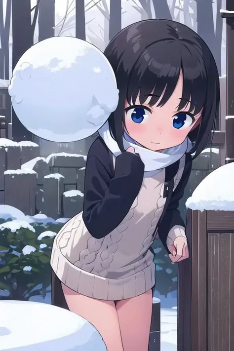 masterpiece,best qualitiy,high detail,3girl,petite,<lora:takamichi-style-v1_1:0.7>takamichi style,close up, girl,sweater,winter,snow,town,comic,snowball fight
