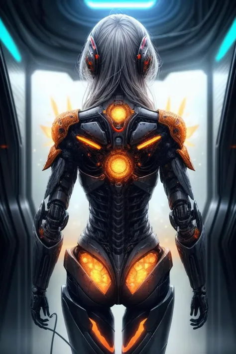 In a futuristic spaceship, a beautiful girl whose body is a perfect combination of human flesh and machinery, the pinnacle of future nano-mechanical biotechnology, is the pinnacle of futuristic technology nanobiotechnology, back-shot,medium-shot,
(masterpiece),(best quality),(HDR),8k resolution,details, detailed background, natural Soft lighting,(vibrant colors:1.5),epiCRealism,dreamwave,aesthetic,(stationary restraints:1.3),DonMM4ch1n3W0rld ,scifi, tech, futuristic, futurism,
(Static restraining device,Static Restraint:1.5), inside biomechanical chamber intricate biomechanical detail,
<lora:add_detail:1> <lora:Biomechanicals_v2_lora1500:0.01> <lora:epiCRealismHelper:0.8> <lora:SexMachine1:1><lora:Machine_World_SD15_version:0.2>