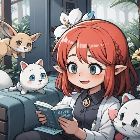(big bright eyes1.2:0.91), (small pointy ears 1.3:0.83), (long flowing blonde hair with braids 1.5:0.75), (flowery dress 1.7:0.68), (forest background 1.9:0.62), (soft lighting 1.8:0.56), (whimsical atmosphere 1.6:0.51), (flying butterflies 1.4:0.47), (friendly deer companion 1.1:0.42), (fairy wings 1.3:0.39), (sparkling starlight effects 1.5:0.35), (enchanted forest vibes 1.8:0.32), (moonlit night 1.2:0.29), (magical aura 1.3:0.26), happy,, (masterpiece, high quality, best quality:1.3), Detailed, 25 year old girl, (elf), (Red-headed:1.4), almond eyes, green eyes, long hair, [curly hair], eye shadow makeup, 162cm tall, oval face, snub nose, heart-shaped lips, arched eyebrows, <lora:breastsizeslideroffset:0>,