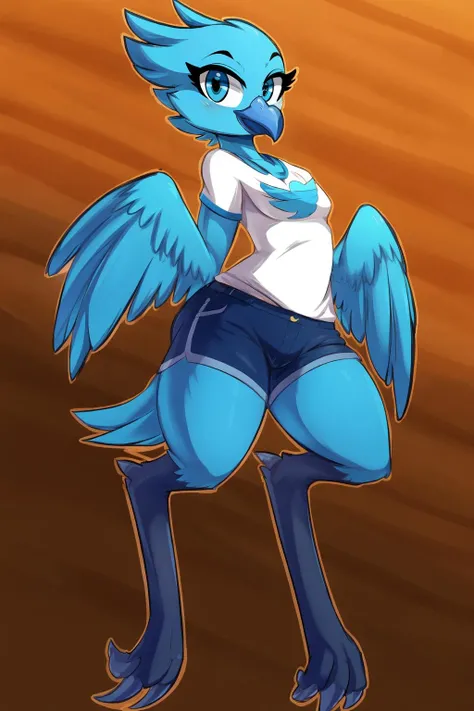 uploaded on e621, ((by Ricegnat, by Bebebebebe, by Prrrrrrmine, by Dagasi)), solo female (cyan avian Articuno) with (((dark blue and white body))) and ((blue beak)) and ((clear navy blue eyes)) and (chest fur tuft) and ((blue wings)), (detailed [avian] Articuno), ((detailed fluffy feathers)), ((three-quarter portrait, low-angle view, looking at viewer)), BREAK (standing at andes with reflection on dusk), (detailed background, depth of field, half body shadow, sunlight, ambient light on the body), (intricate:1), (high detail:1.2), (unreal engine:1.3), (sharp focus:1.1), (masterpiece, best quality, 4k, 2k, shaded, absurd res)