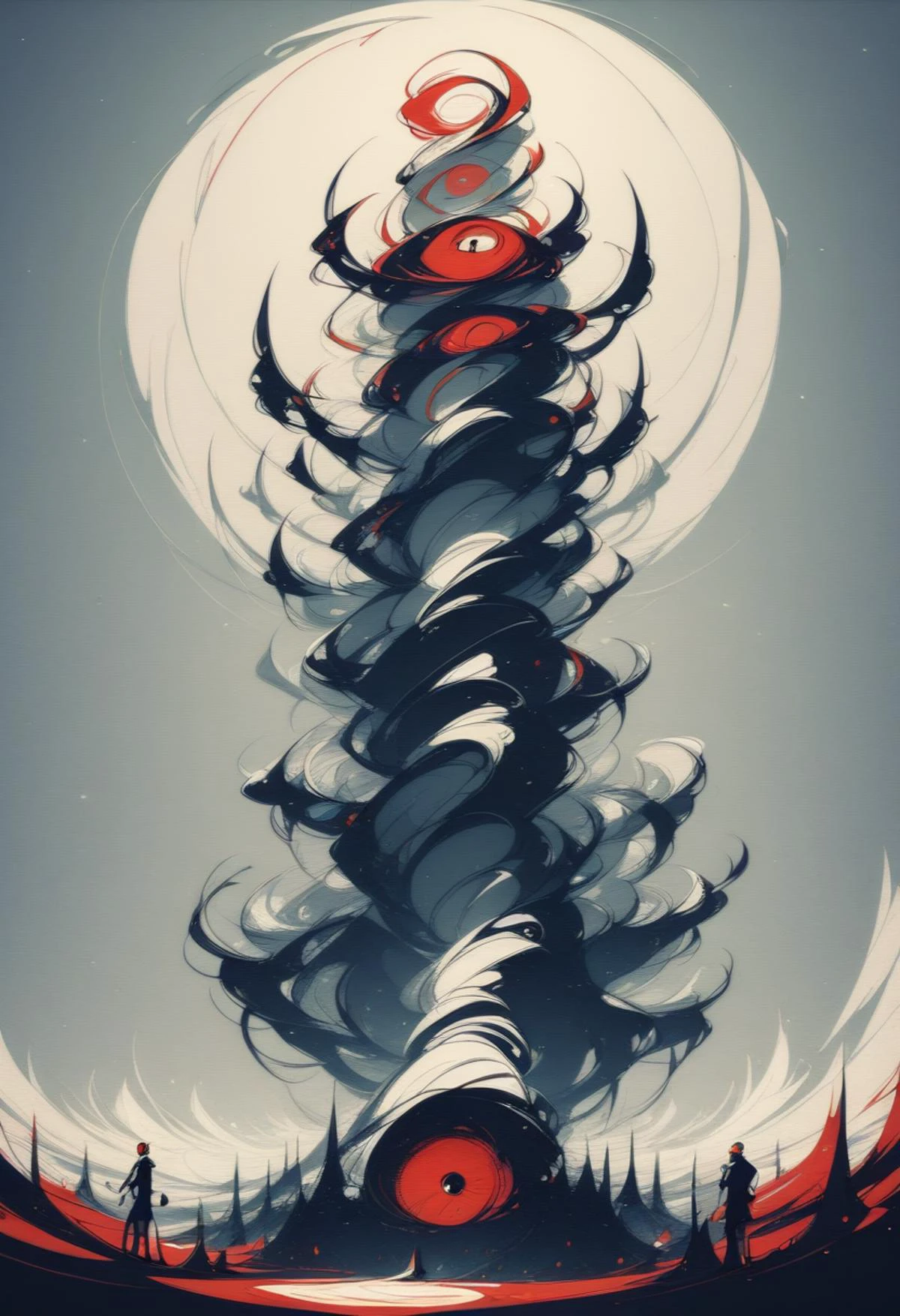 score_8_up, giant, monster, red eyes, blue, restricted palette, <lora:NoctAbstractConcept-000010:1>
