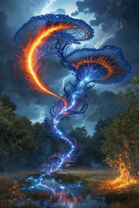 [official art : real life photo : 0.5],
[enormous breasts::0.2],
[:particles, flaming tornado, water splash, intricate chain lightning, grass, :0.1]
surreal sapphire, volumetric lighting, ambient occlusion, [fractal art:0.2]