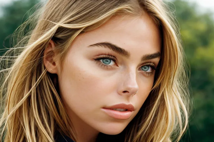 photo of <lora:sd15_ElizabethTurner_mini_v1:.9> ElizabethTurner, focus on eyes, close up on face, pouting, wearing jewelry, hair styled choppy layers hair, soft focus