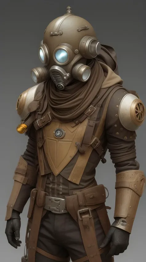 steampunk robot wearing gas mask was-steampunk