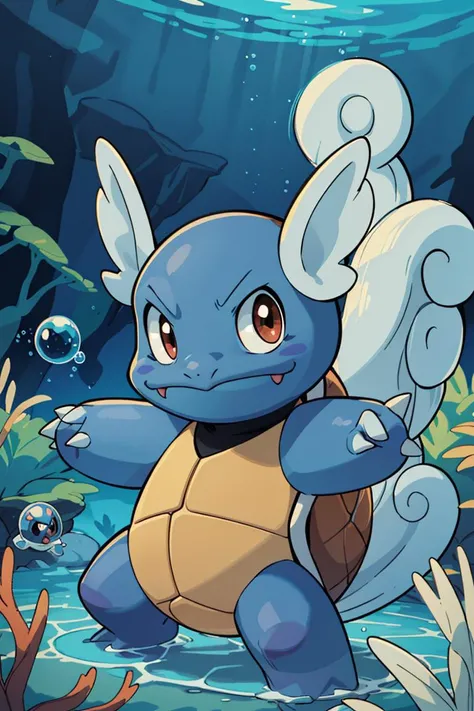 centered, award winning photo, (looking at viewer:1.2), |  Wartortle_Pokemon, |underwater, bubbles, | bokeh, depth of field, cinematic composition, | <lora:Wartortle_Pokemon_Anime:0.8>