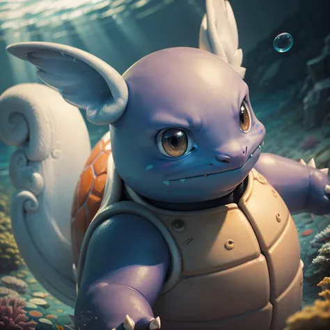 centered, award winning photo, (looking at viewer:1.2), |  Wartortle_Pokemon, |underwater, bubbles, | bokeh, depth of field, cinematic composition, | <lora:Wartortle_Pokemon_Anime:0.8>